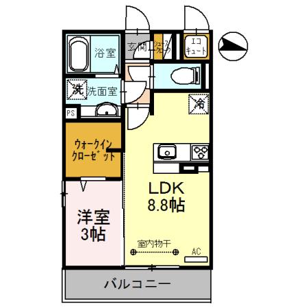 ル・フチュール(1LDK/3階)の間取り写真