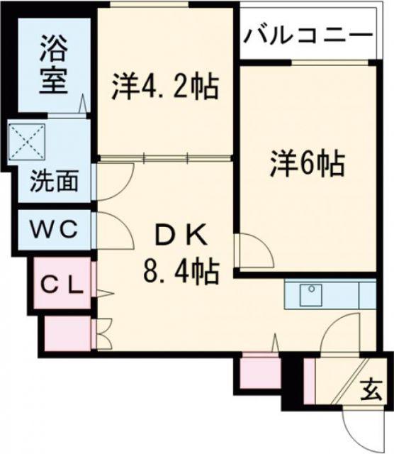 F ASECIA BONHEUR(2DK/3階)の間取り写真