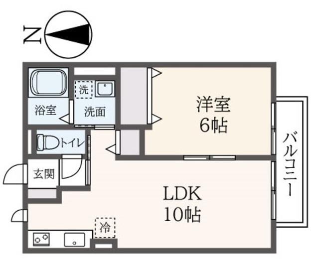 エスティアII(1LDK/2階)の間取り写真