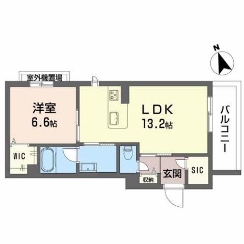 シャルマン大橋(1LDK/3階)の間取り写真