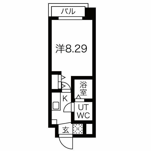サンヴィラ都島北通(1K/8階)の間取り写真