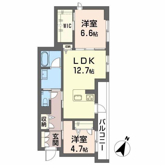 シャーメゾン絆IV(2LDK/2階)の間取り写真