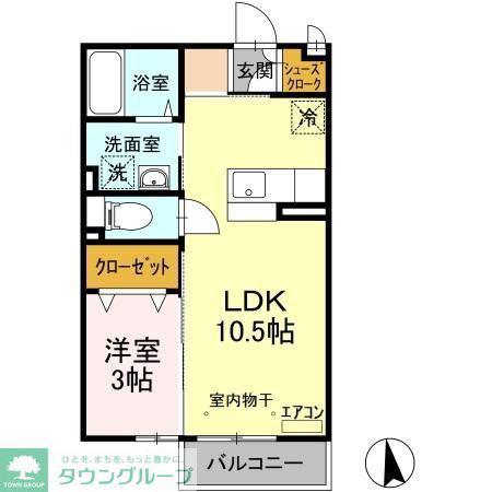 ファミーリエI(1LDK/2階)の間取り写真