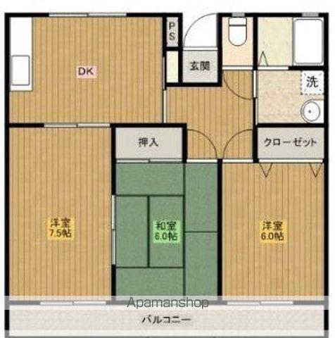 ミレニアム大淀(3DK/3階)の間取り写真