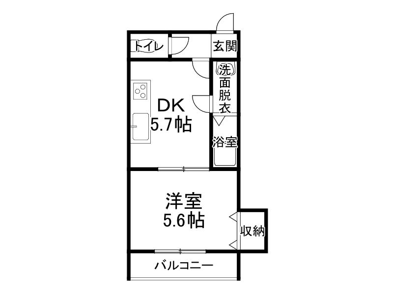 サンシャイン731(1DK/4階)の間取り写真