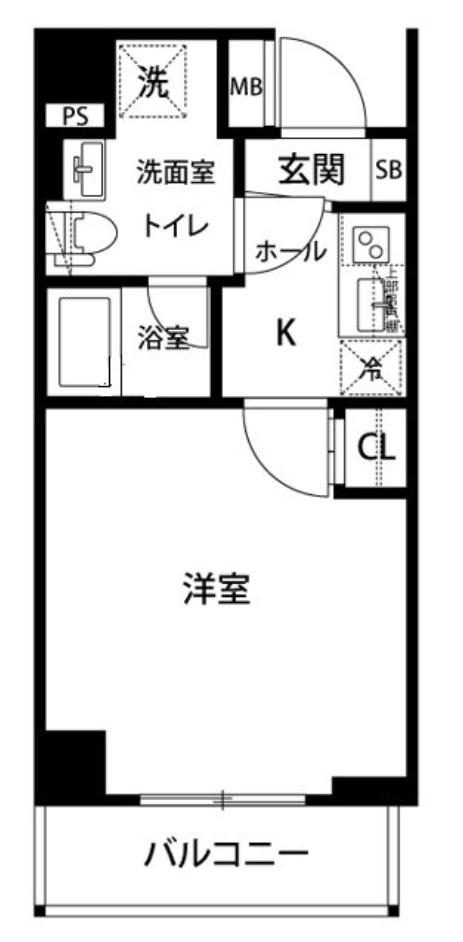 BLANCNOIR KITA-AKABANE(1K/5階)の間取り写真