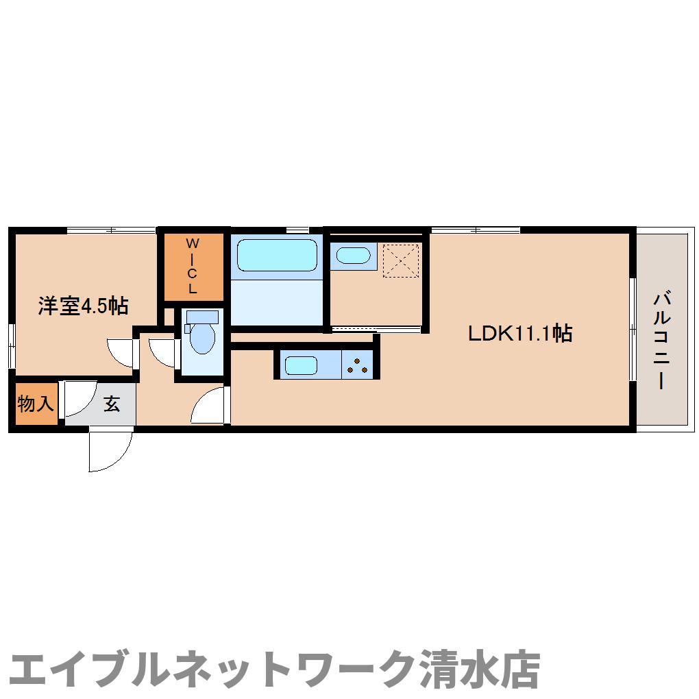 ファルトゥーナC(1LDK/3階)の間取り写真