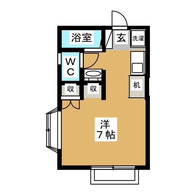 カーム深大寺II(ワンルーム/2階)の間取り写真