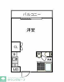 アーリントン(ワンルーム/2階)の間取り写真
