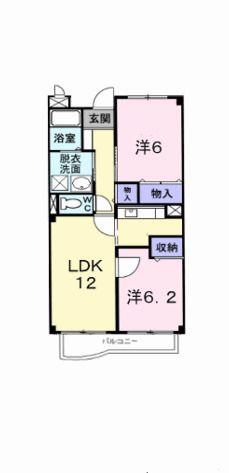 パレスシティ(2LDK/2階)の間取り写真