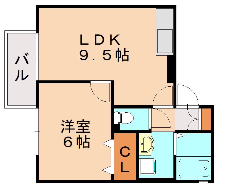 セジュールイトー(1LDK/1階)の間取り写真