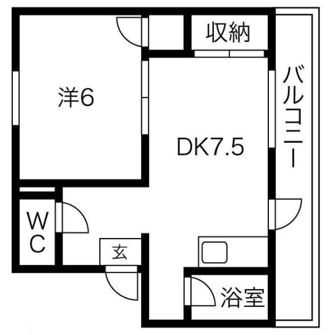 ミストラル土山(1DK/1階)の間取り写真