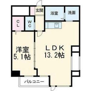  パークレジデンス名駅北(1LDK/2階)の間取り写真