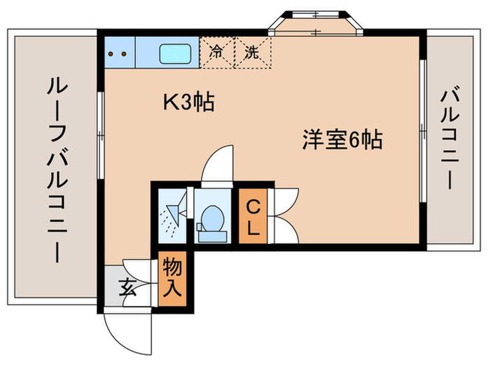 第一ハヤブサマンション(1K/3階)の間取り写真