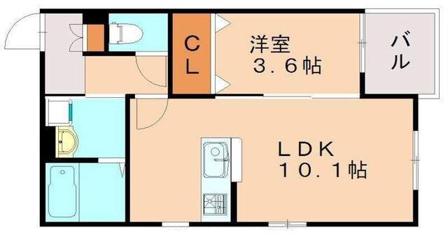フォレストヒルズ博多(1LDK/3階)の間取り写真