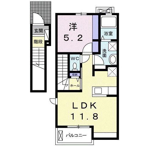 チェリービレッジ(1LDK/2階)の間取り写真