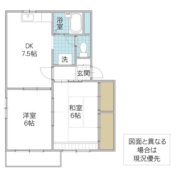 クレール谷本D棟(2DK/1階)の間取り写真