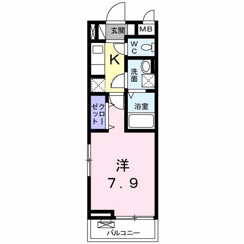コータコート(1K/3階)の間取り写真