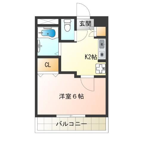 プレザント花園(1K/3階)の間取り写真