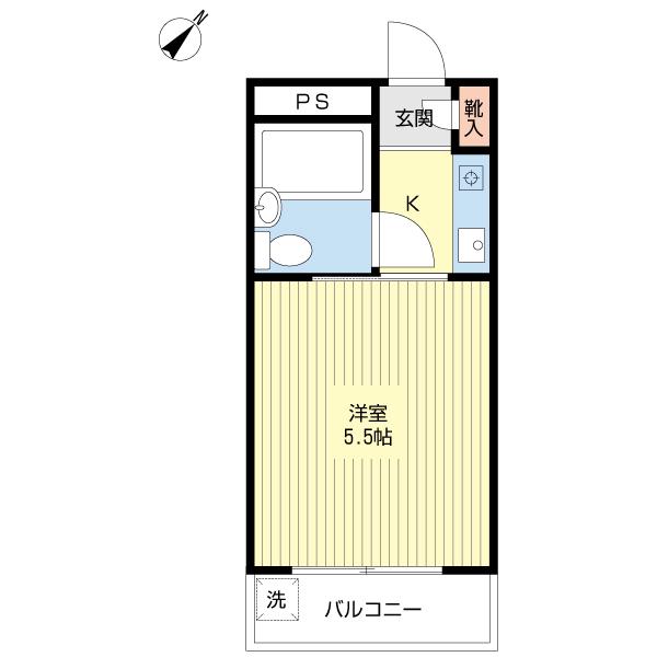えなんだある津田沼(1K/1階)の間取り写真