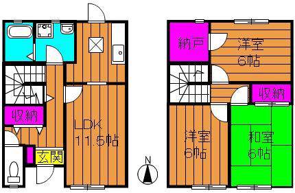 アトリオ(3LDK/1階)の間取り写真