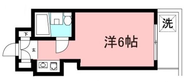 ペガサスマンション経堂(ワンルーム/1階)の間取り写真
