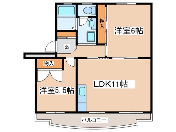 サニーコートマンション(2LDK/4階)の間取り写真