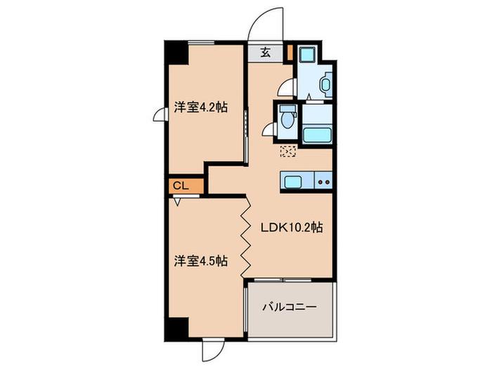 THE MARINA BAY(2LDK/5階)の間取り写真