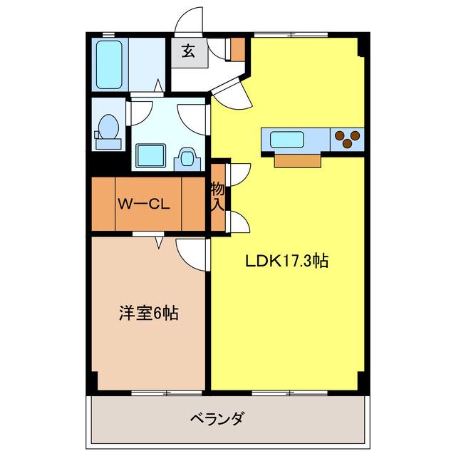 メゾンミズタ(1LDK/1階)の間取り写真