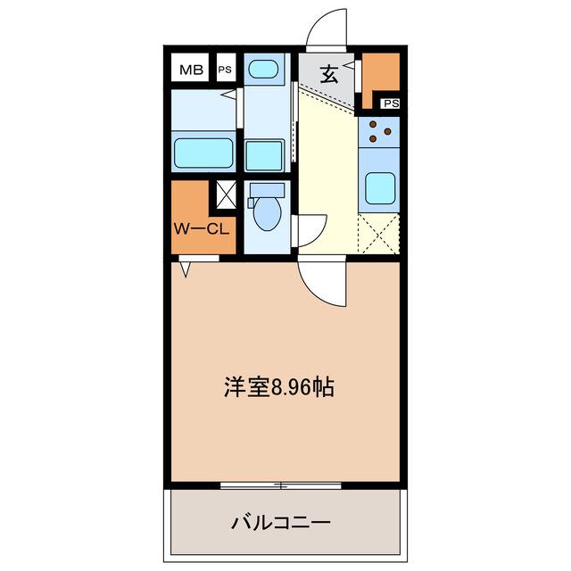 FN栗真(1K/2階)の間取り写真
