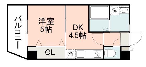 ソフィア武(1DK/3階)の間取り写真