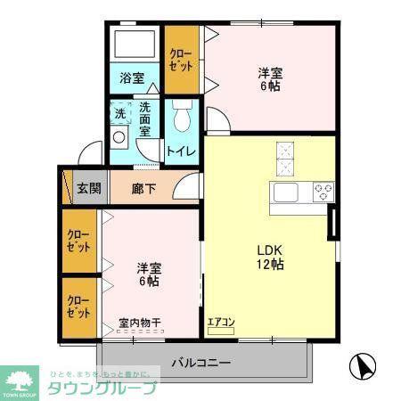 ドリームマウンテンC(2LDK/1階)の間取り写真