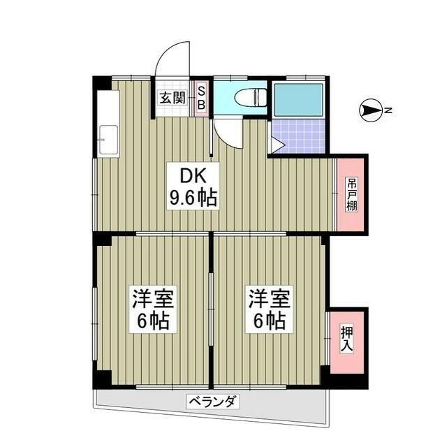 小台橋マンション(2DK/3階)の間取り写真