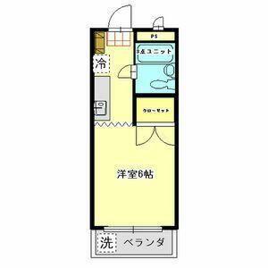 サンアベニュー久米川(1K/2階)の間取り写真