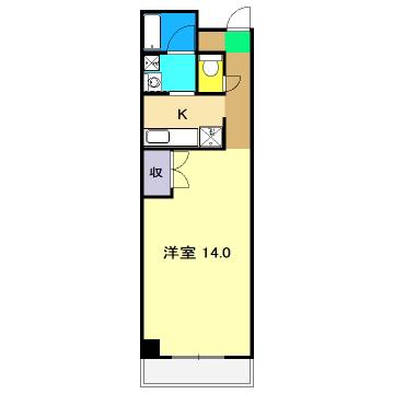 金子橋マンション(1K/4階)の間取り写真