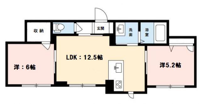 ARMONIA UNO(2LDK/1階)の間取り写真