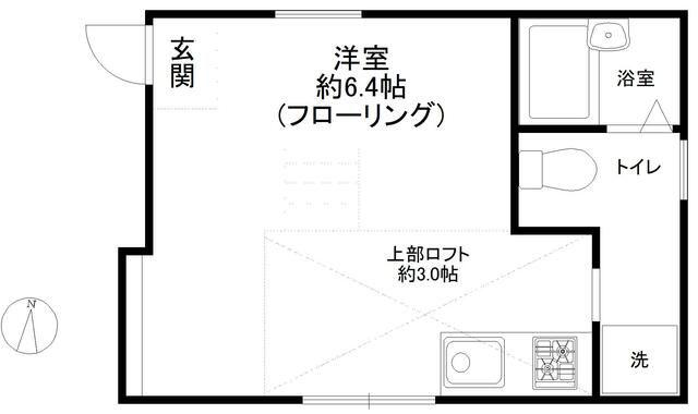ピエトラI(ワンルーム/2階)の間取り写真