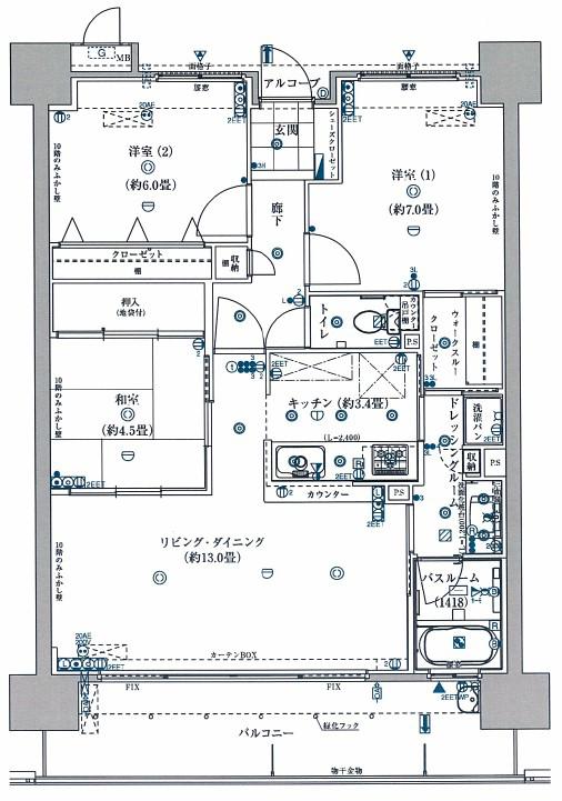 サーパス鳥取駅前弐番館(3LDK/2階)の間取り写真