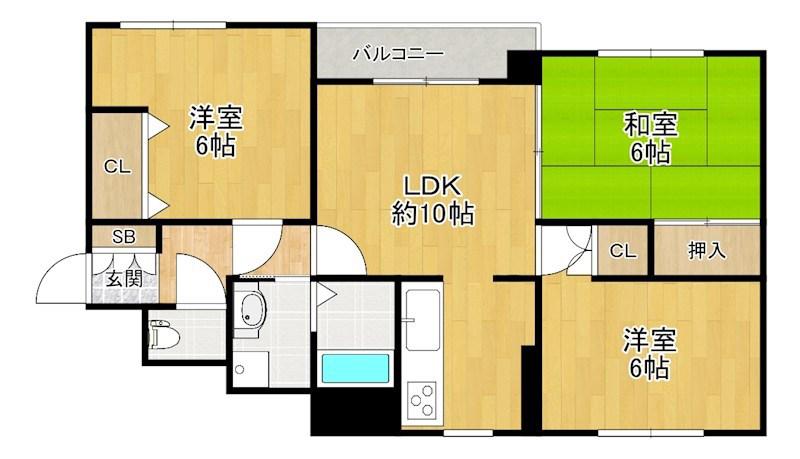 アンタレスハイム(3LDK/1階)の間取り写真