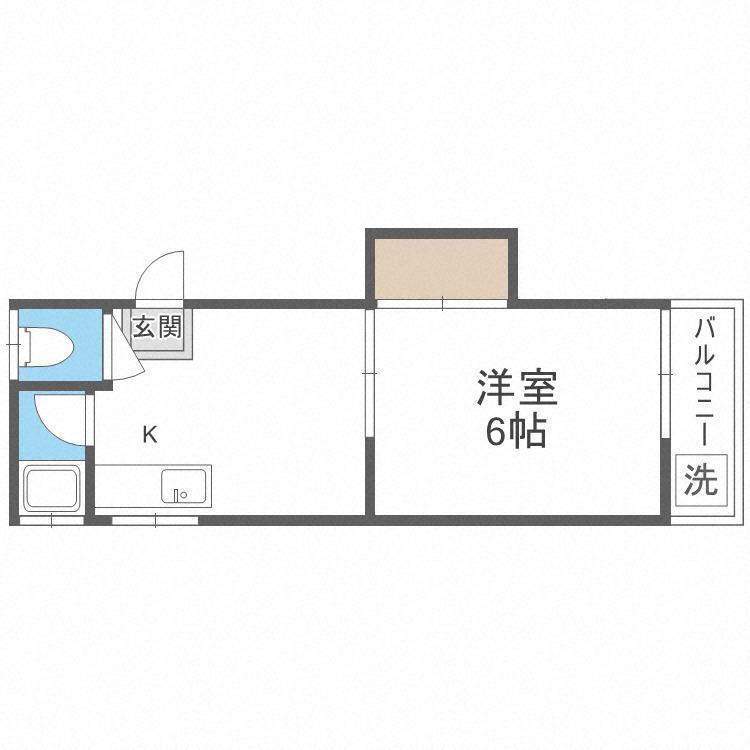 コーポラス紫(1K/1階)の間取り写真