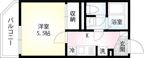 メゾンフォーレスト(1K/2階)の間取り写真