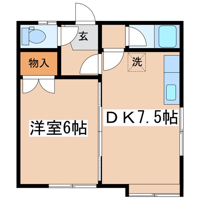 コーポ浪岡(1DK/1階)の間取り写真