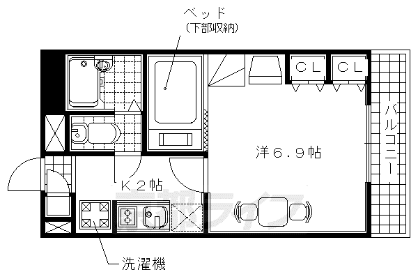レオパレス K(1K/1階)の間取り写真
