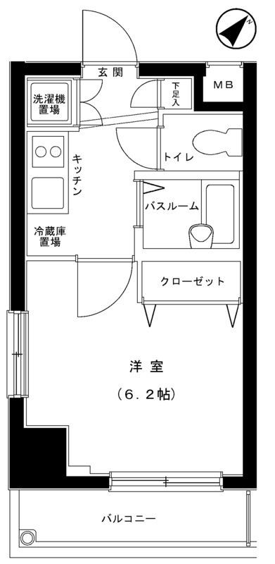 ベルファース渋谷(1K/3階)の間取り写真