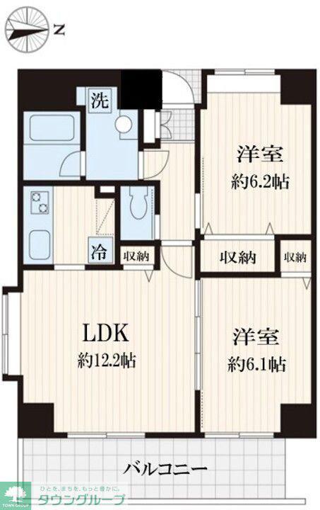 ラシュールフィリア(2LDK/7階)の間取り写真