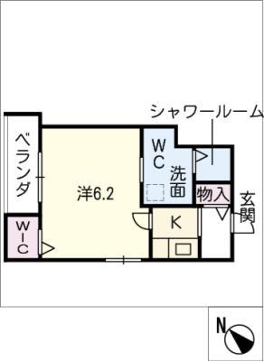 YAE-1203(1K/2階)の間取り写真