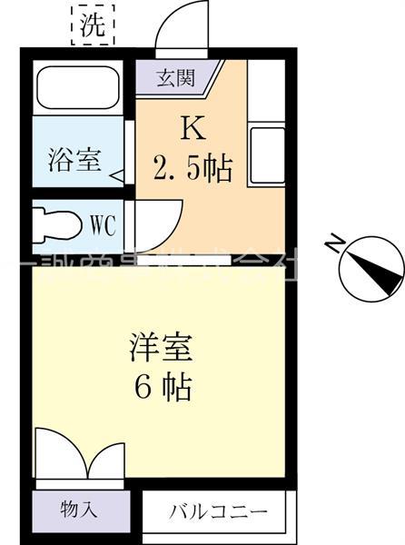 BARRACKS(1K/2階)の間取り写真