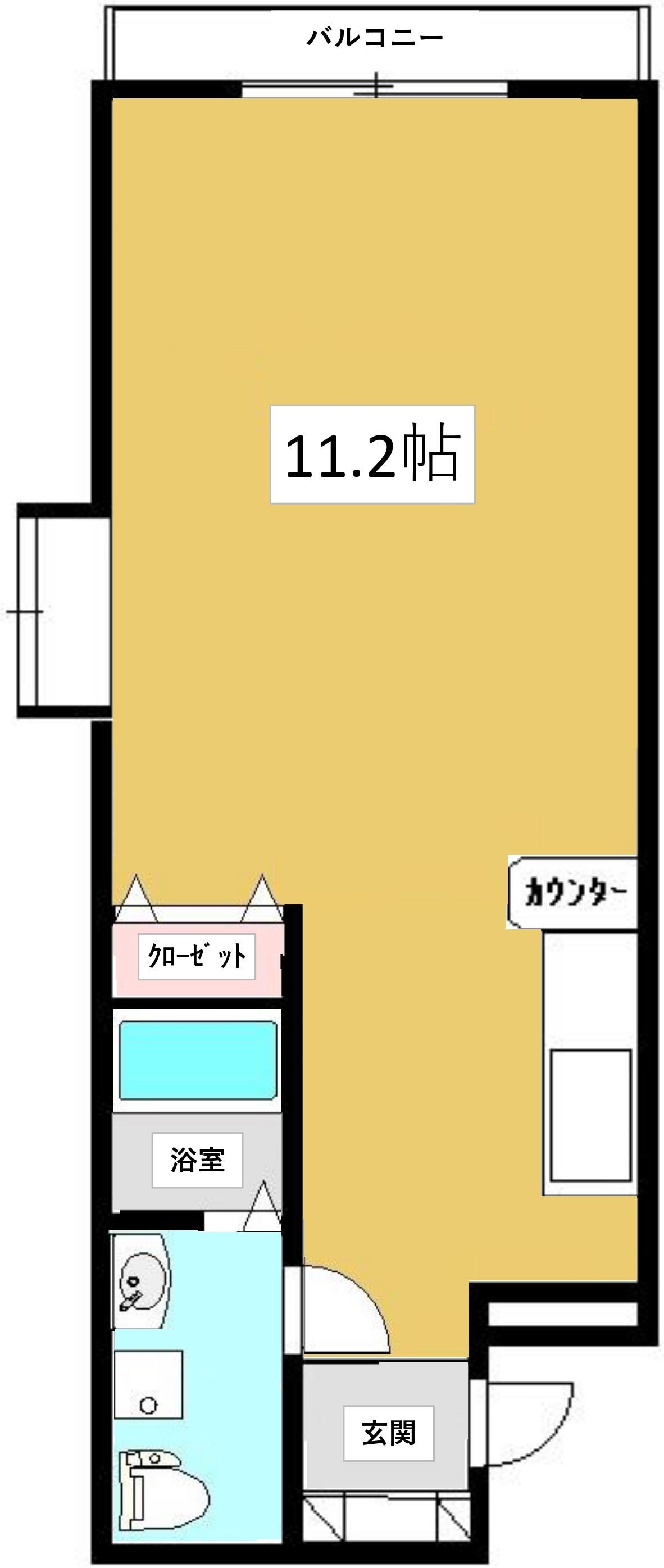 ハイクレスト(ワンルーム/1階)の間取り写真