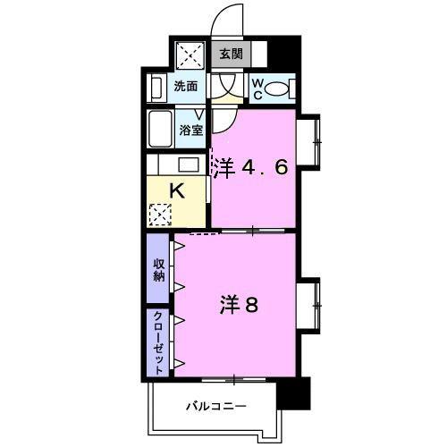シャロームミキ(2K/7階)の間取り写真