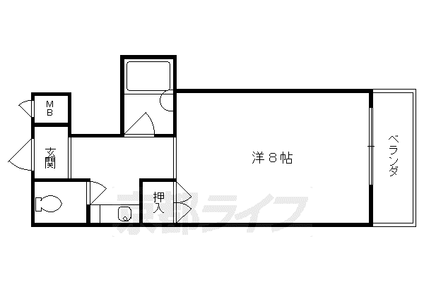 フレーヴァー深草II(1K/3階)の間取り写真